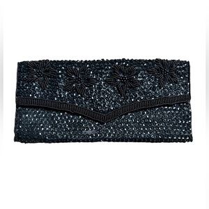 M.M. Kane Black Sequin Vintage Evening Clutch